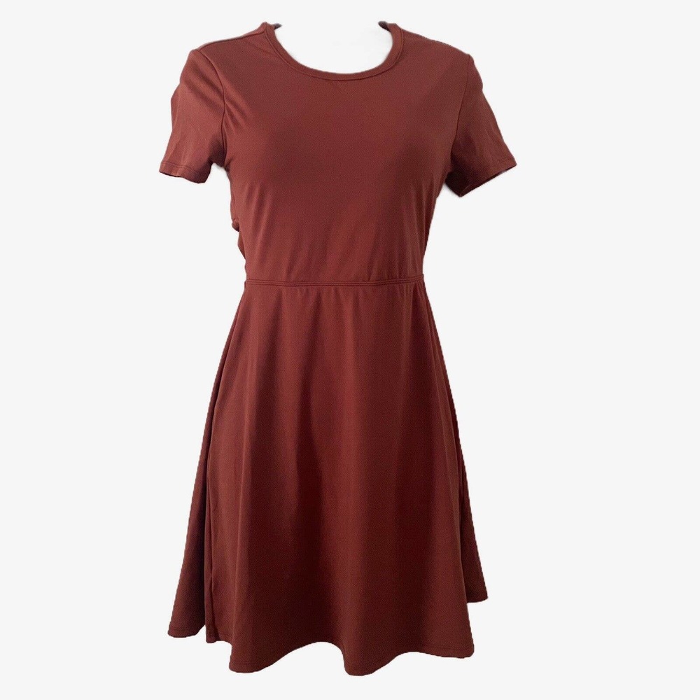 Halara Backless Twisted Cut Out Mini Flare Dress Size S Small NWT
